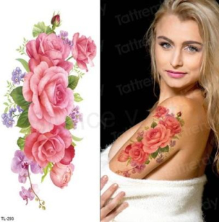 Voděodolné, dočasné tetovaní kytička (E291)