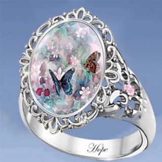 Postříbřený prsten motýl (BP286)