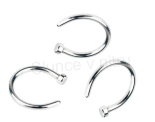 Piercing do nosu z chirurgické oceli 12 mm platinový (BB446)