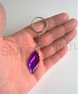 Přívěsek na klíče - třpitivé pokovéné sklíčko - fialové (D349)