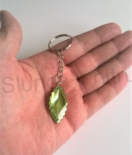 Přívěsek na klíče - třpitivé pokovéné sklíčko - zelené (D351)