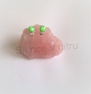 Náušnice klipsy se syntetickým opálem (BB451)