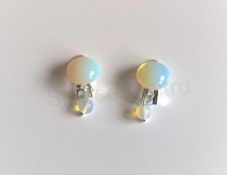 Minerální náušnice klipsy s Opalitem 18 x 12 mm (X515)