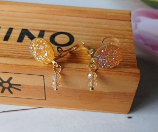 Náušnice klipsy ozdobné měnicí barvu na světle 12 mm (BB464)