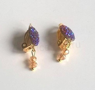 Náušnice klipsy ozdobné měnicí barvu na světle (BB470)