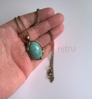 Náhrdelník s přívěškem imitace tyrkenitu (BD329) 