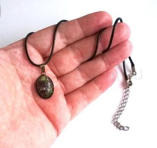 Minerální náhrdelník rubín v zoisitu (X517)