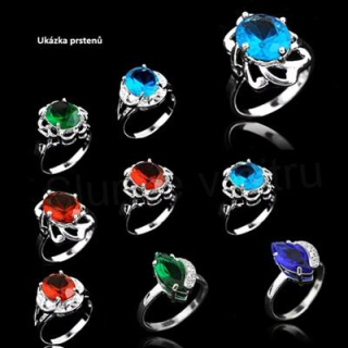 Postříbřený prsten se zirkonem mix (BE183)