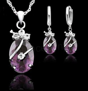 Postříbřená souprava se zirkonem (BE188)