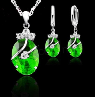 Postříbřená souprava se zirkonem (BE190)