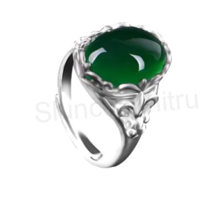 Nastavitelný postříbřený prsten s kamenem (BE191)