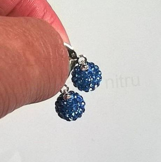 Postříbřené náušnice Swarovski modré (BE199)