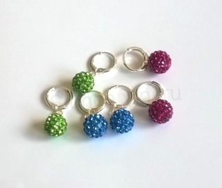 Postříbřené kruhové náušnice Swarovski (BE199)