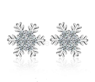 Puzetové postříbřené náušnice se zirkony (BB475)
