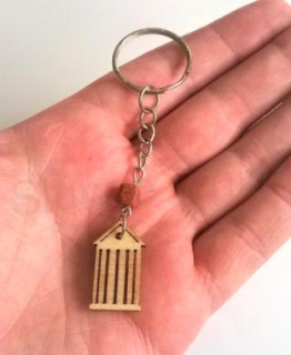 Přívěsek na klíče - dřevěný domeček (D380)