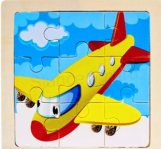 Dřevěné puzzle, skládačka Letadlo (D23)