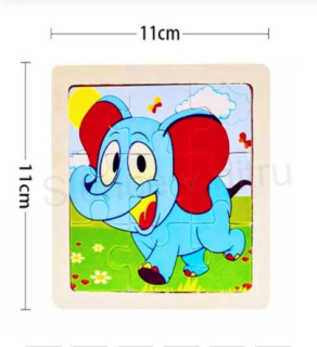 Dřevěné puzzle, skládačka Slon (D24)