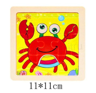 Dřevěné puzzle, skládačka Krab (D26)