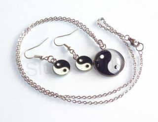 Souprava šperků Jin a Jang z chirurgické oceli (BS99)