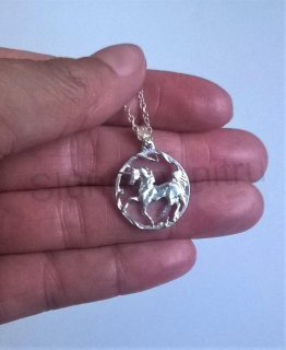 Náhrdelník s přívěškem koně, jednorožce z chirurgické oceli (BD347) 