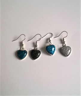 Visací náušnice měnicí se z chirurgické oceli srdce mix (BB485)