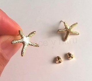 Puzetové náušnice mořské plody, hvězdice (BB492)