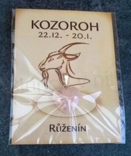 Minerální přívěsek Růženín – znamení KOZOROH (X520)