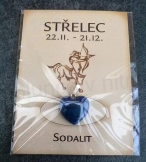 Minerální přívěsek Sodalit - znamení STŘELEC (X521)