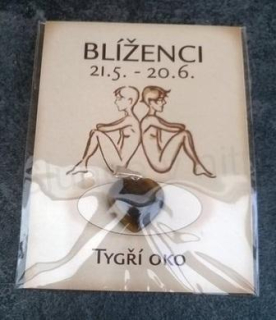 Minerální přívěšek znamení - BLÍŽENCI - Tygří oko (X524)