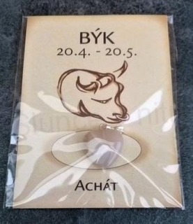 Minerální přívěšek Achát - znamení BÝK (X526)