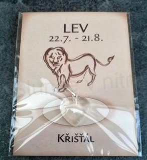 Minerální přívěsek Křišťál - znamení LEV (X528)