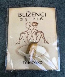 Minerální přívěsek Tygří oko - znamení BLÍŽENCI (X529)