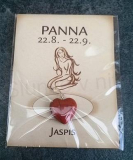 Minerální přívěsek jaspis znamení - PANNA (X523)