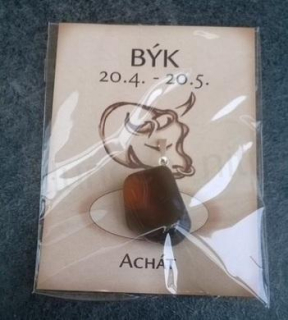 Minerální přívěsek Achát znamení - BÝK (X534)
