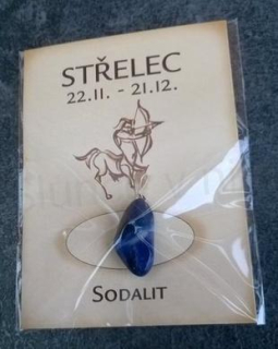 Minerální přívěšek Sodalit znamení - STŘELEC (X537)