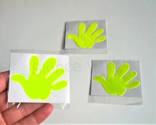 Reflexní samolepka ruka 7 x 6 cm (E321)