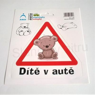 Samolepka na auto Dítě v autě 17,5 x 15 cm (E324)