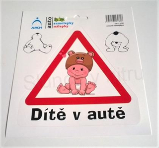 Samolepka na auto Dítě v autě 17,5 x 15 cm (E325)