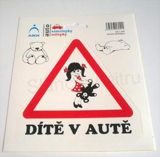 Samolepka na auto Dítě v autě 17,5 x 15 cm (E326)