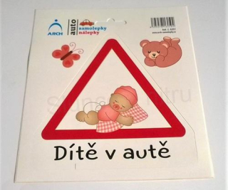 Samolepka na auto Dítě v autě 17,5 x 15 cm (E328)