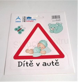 Samolepka na auto Dítě v autě 17,5 x 15 cm (E329)