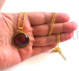 Náhrdelník s přívěškem růže pozlaceno (BD375) 