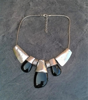 Náhrdelník Hadí řetízek z nerez oceli s ozdoby - punk (BD400)