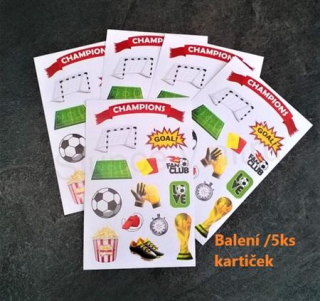 Samolepky, Obtisky na Papír fotbal po 5 balení (E351)