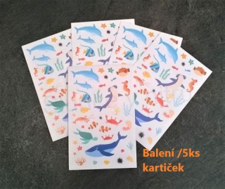 Samolepky, Obtisky na Papír ryba, po 5 balení (E353)