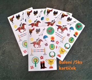 Samolepky, Obtisky na Papír koně, po 5 balení (E355)