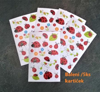 Samolepky, Obtisky na Papír beruška po 5 balení (E357)