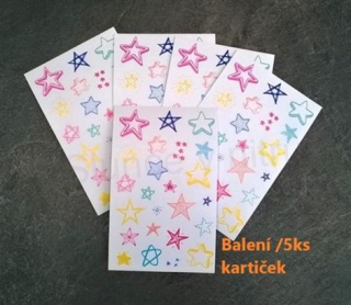 Samolepky, Obtisky na Papír hvězdičky, po 5 balení (E359)
