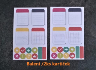 Samolepky, Obtisky na Papír - ozdobné štítky na sešity 2 kusy v balení (E363)