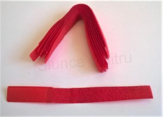 Suchý zip stříhaný 2 v 1 - cca 1,3 x 18 cm - červený (C479)